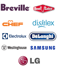 Breville, BeefEater, Chef, Dishlex, Electrolux, Sunbeam, Westinghouse, Samsung, LG